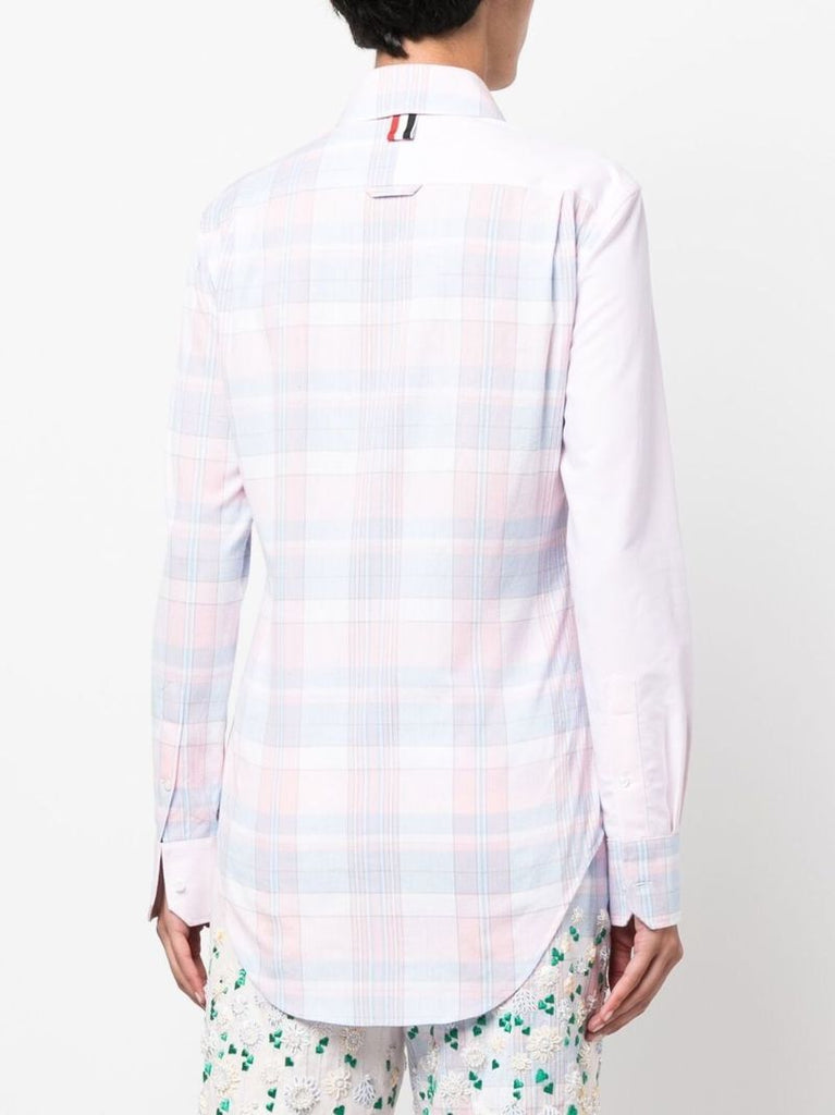 Pink Fun-mix Checked Long Sleeve T-shirt
