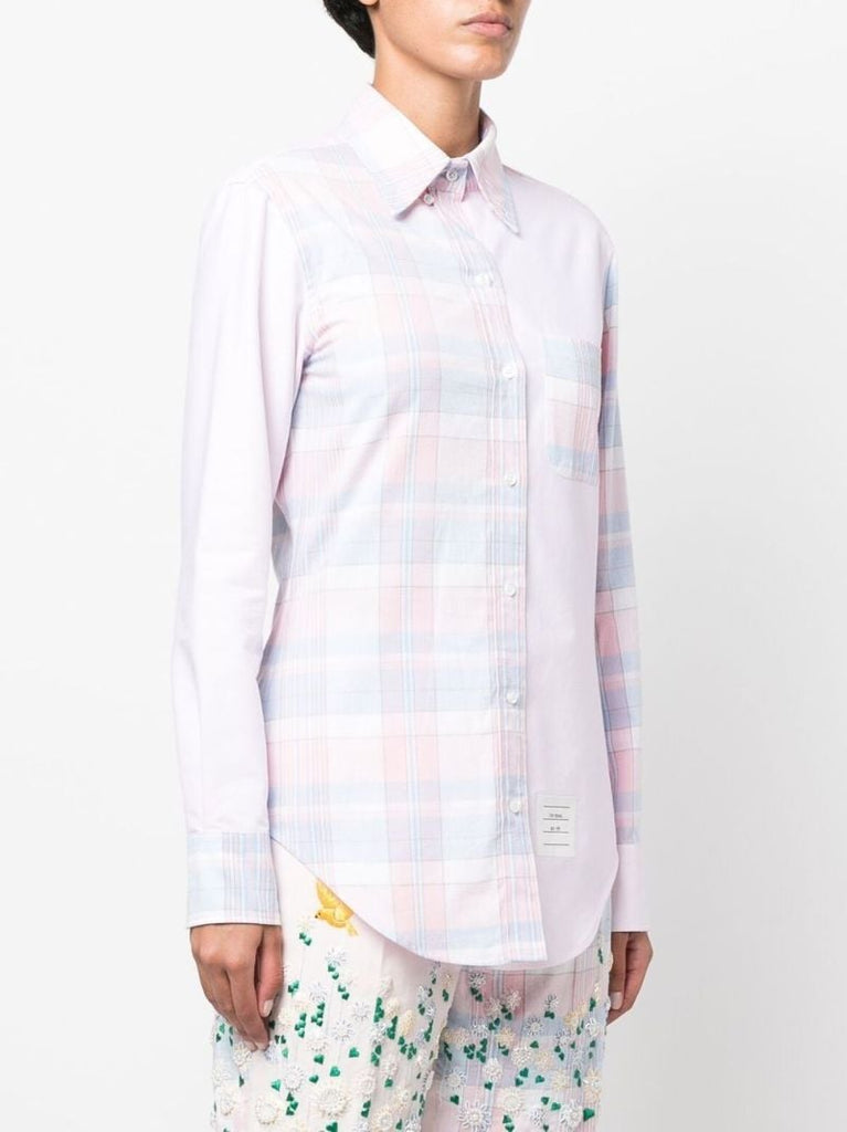 Pink Fun-mix Checked Long Sleeve T-shirt