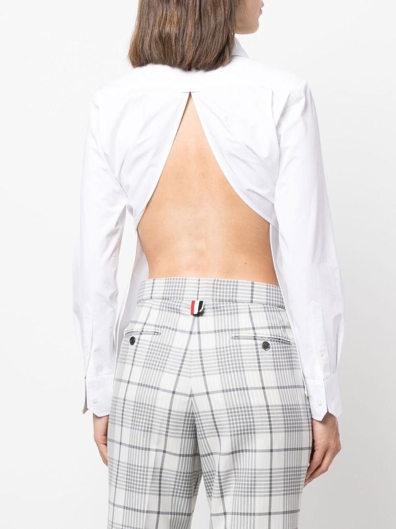 White Belted Cotton Shirt