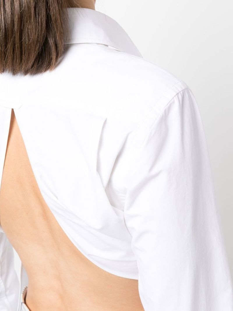 White Belted Cotton Shirt