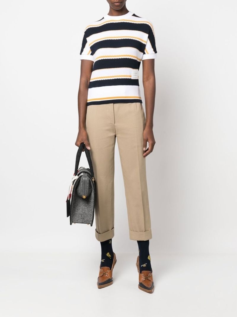 Neutral Low-rise Cropped Trousers