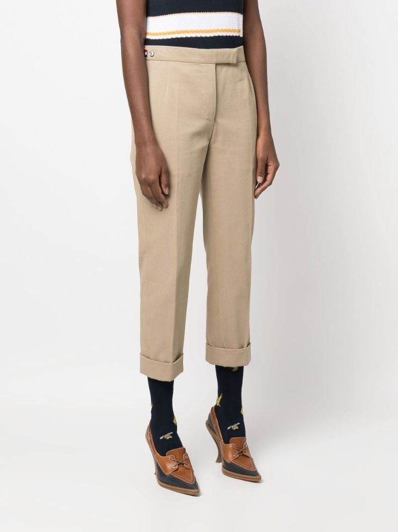Neutral Low-rise Cropped Trousers