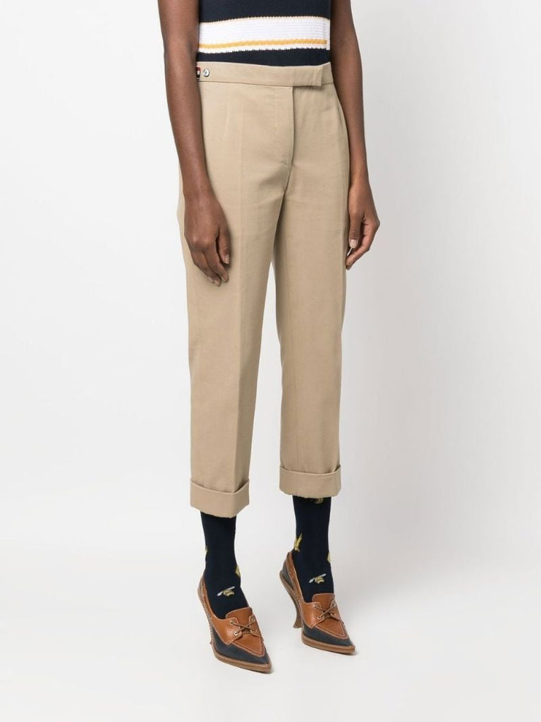 Neutral Low-rise Cropped Trousers
