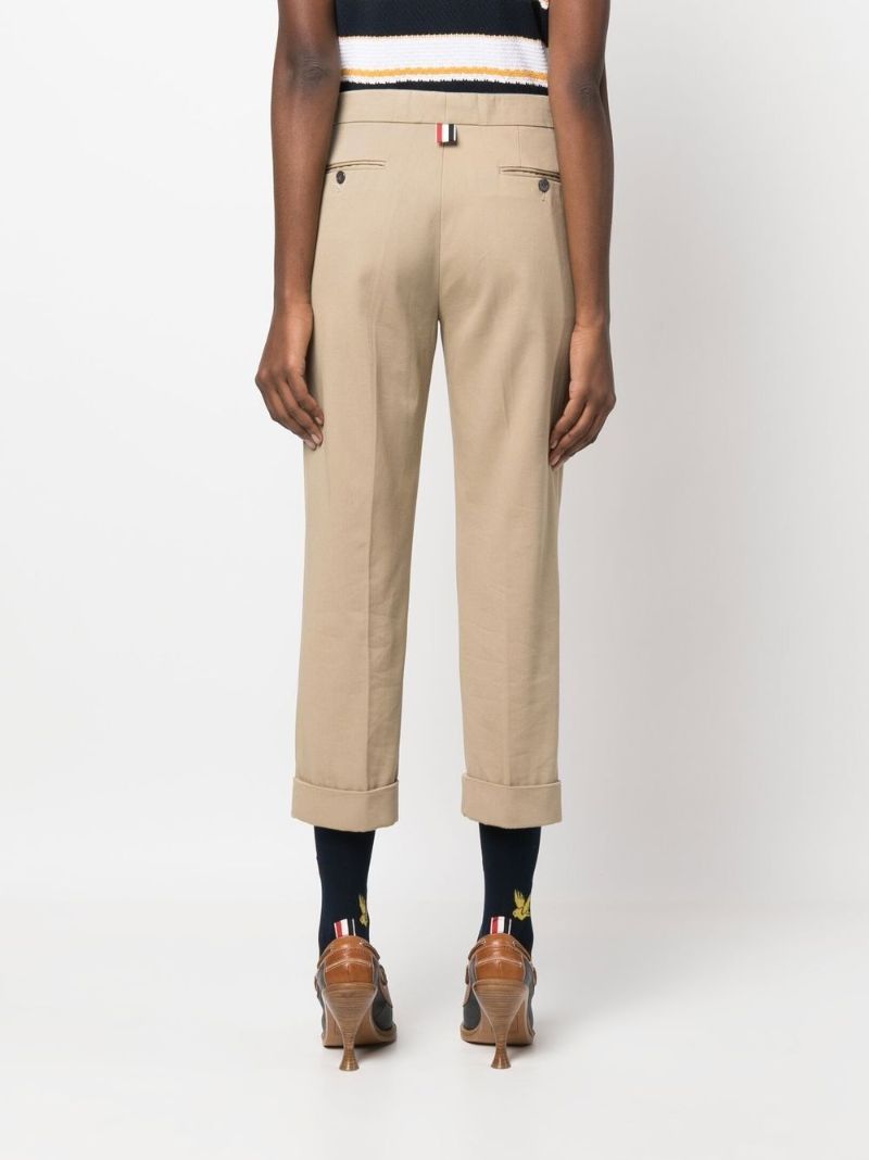 Neutral Low-rise Cropped Trousers