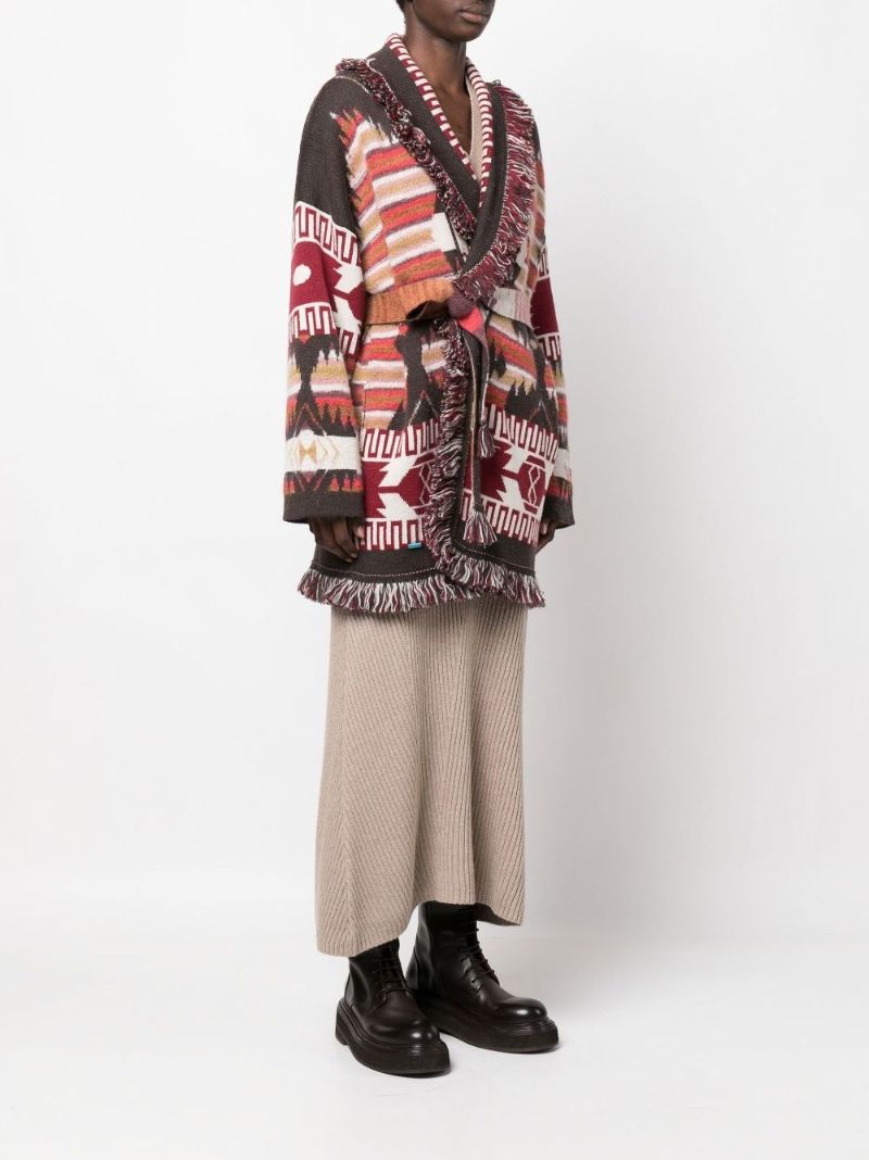 Brown Icon Wool Wrap Cardigan