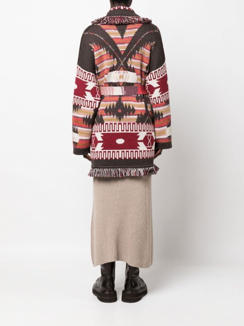 Brown Icon Wool Wrap Cardigan