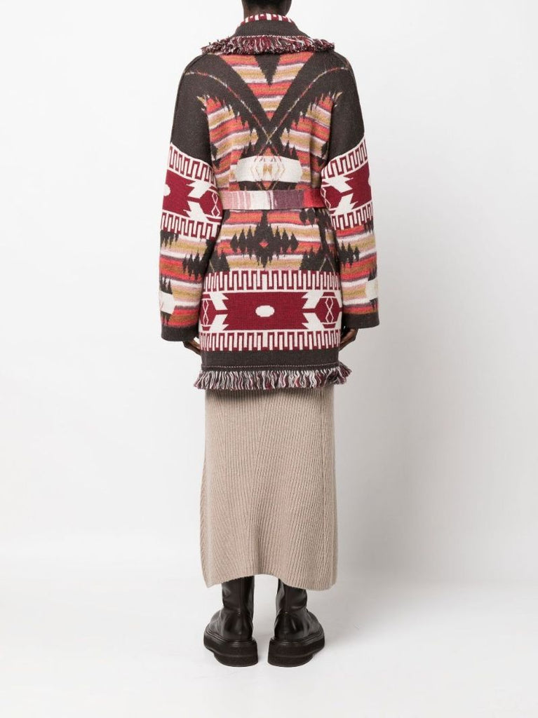 Brown Icon Wool Wrap Cardigan