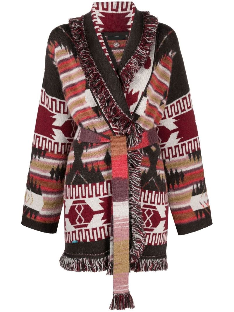 Brown Icon Wool Wrap Cardigan