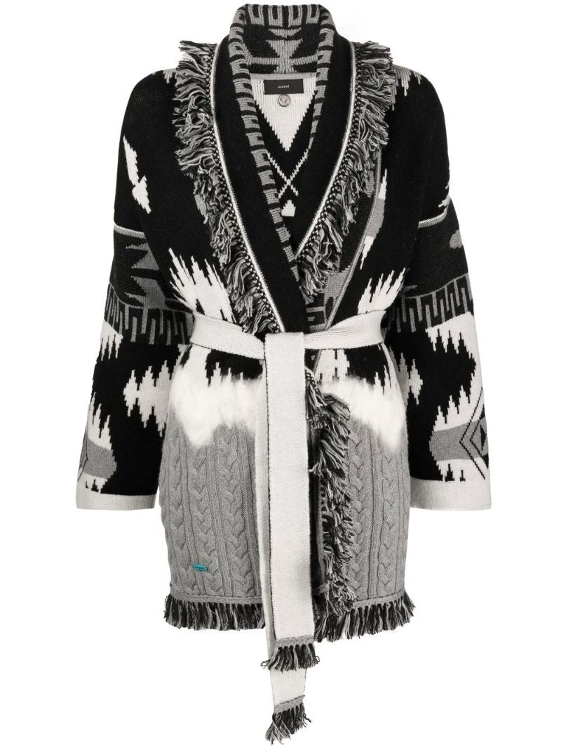 Black Frozen Mountains Wool Cardigan