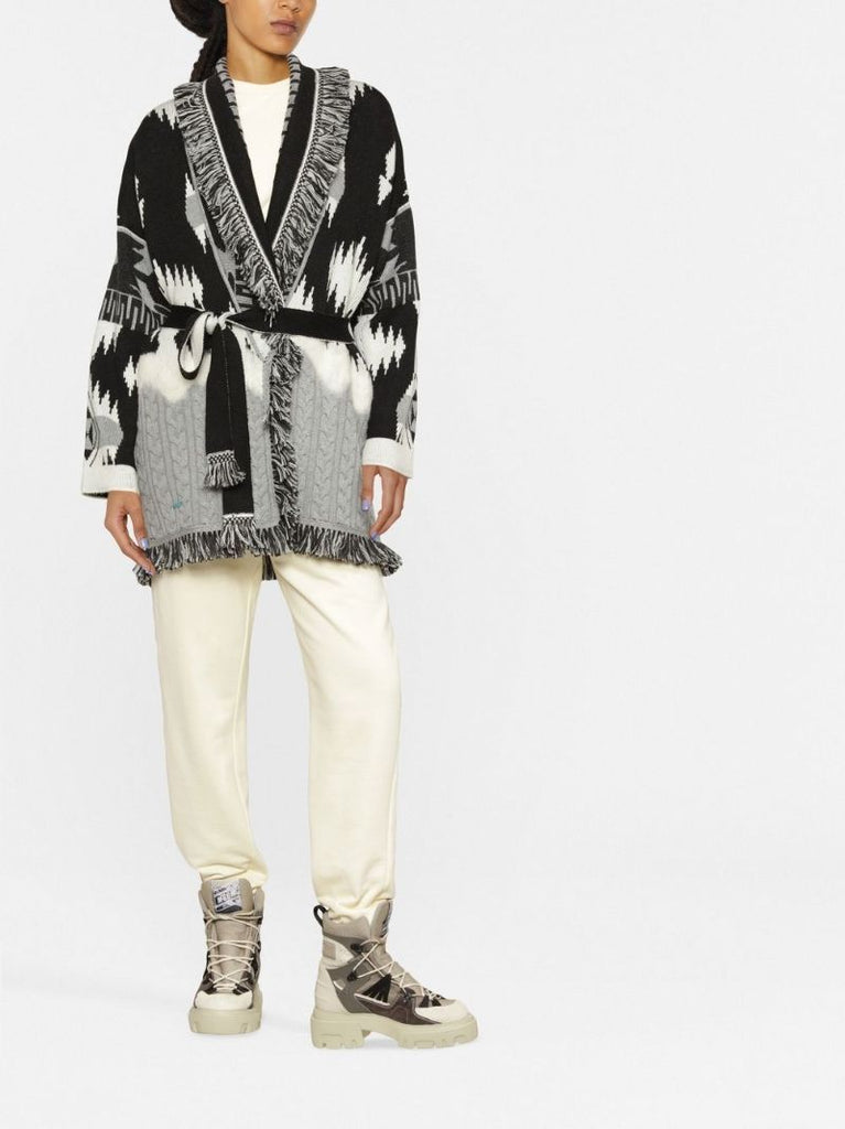 Black Frozen Mountains Wool Cardigan