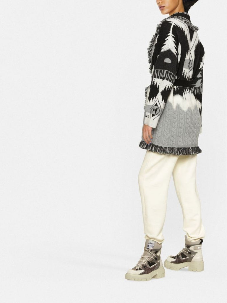Black Frozen Mountains Wool Cardigan