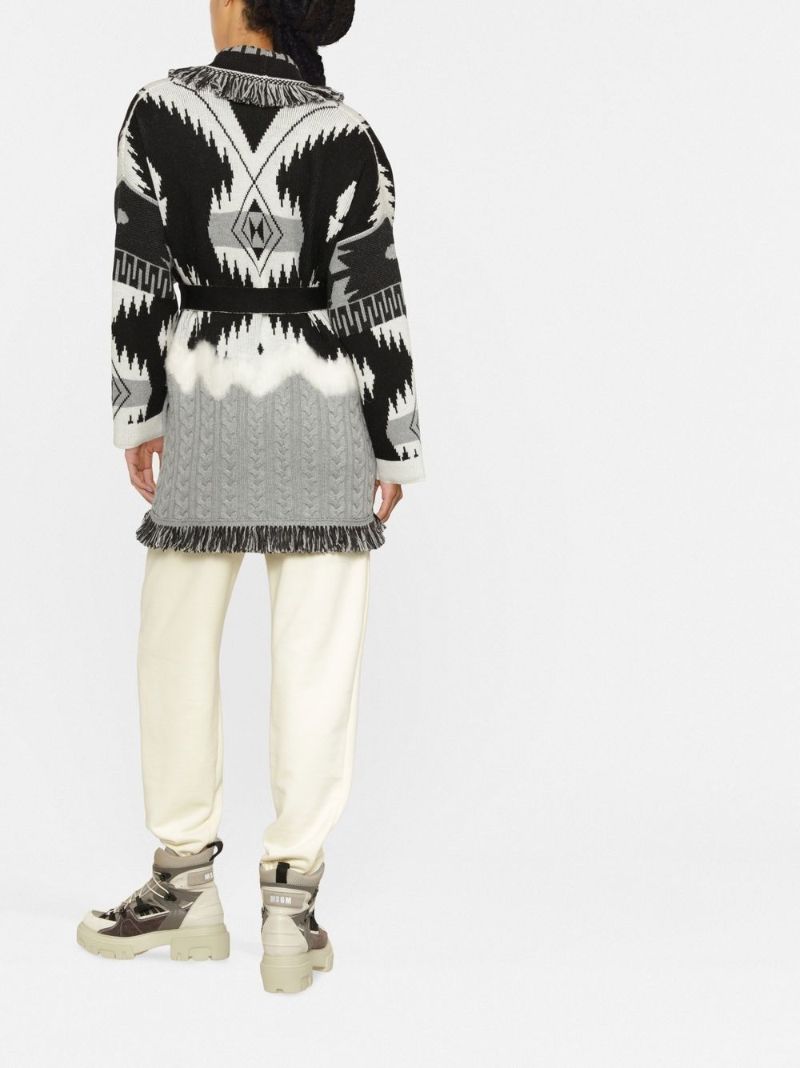 Black Frozen Mountains Wool Cardigan