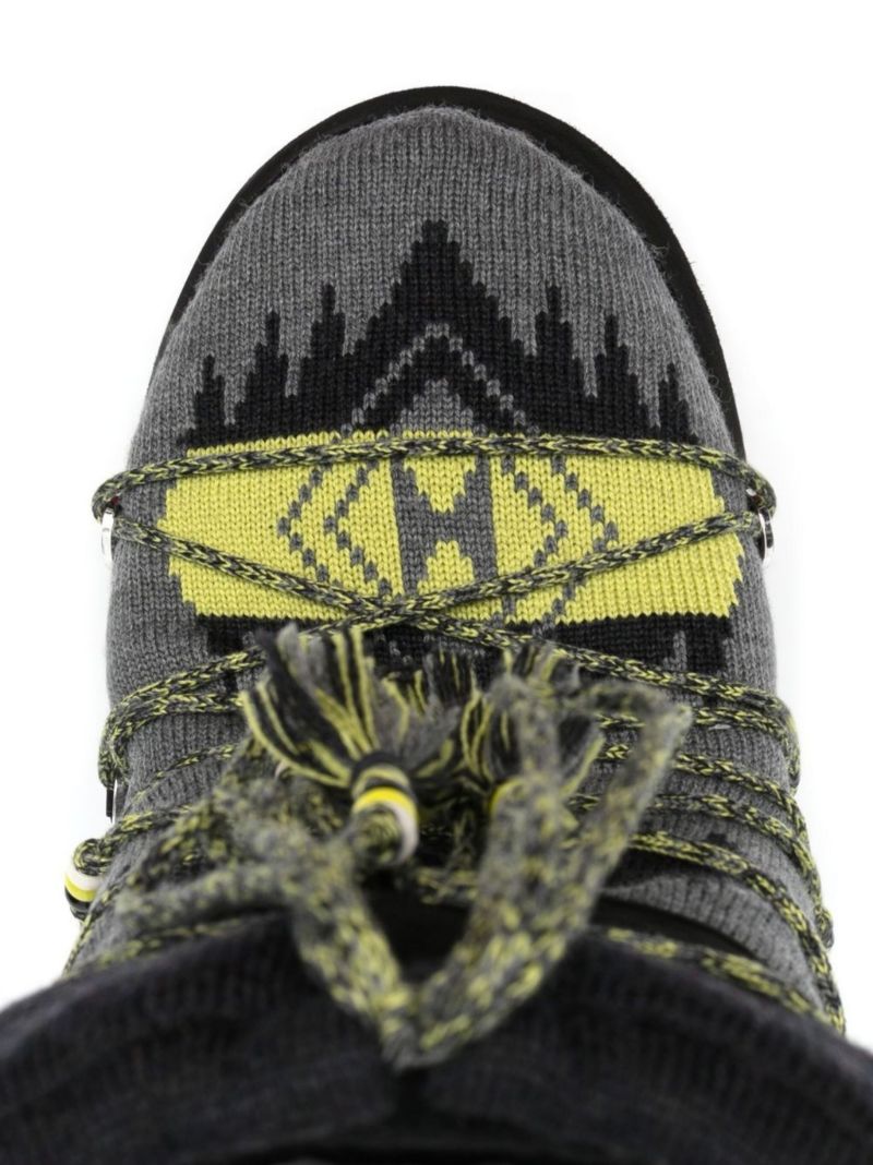 Black Icon Knit Snow Boots