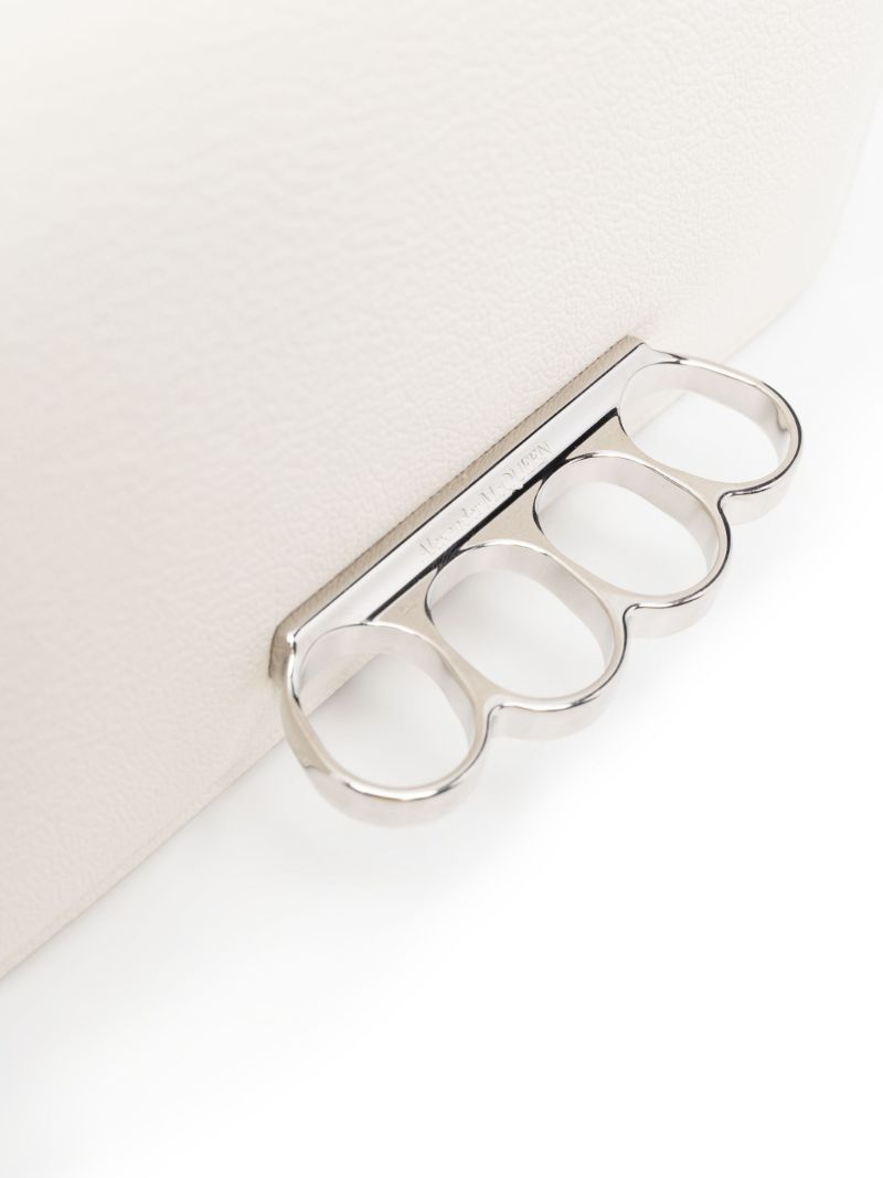 White the Four Ring Mini Leather Shoulder Bag