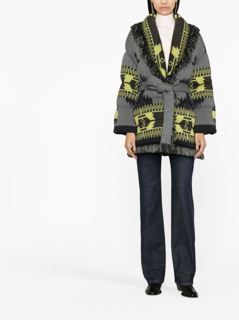 Grey Icon Jacquard Puffer Jacket