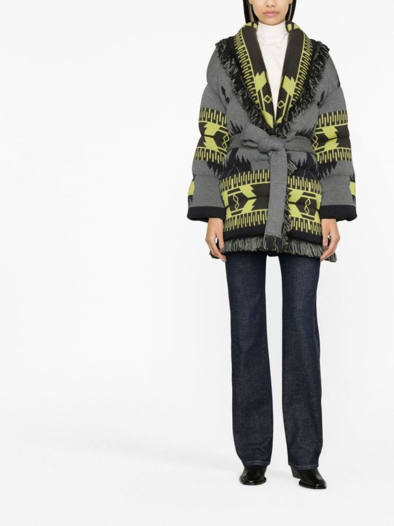 Grey Icon Jacquard Puffer Jacket