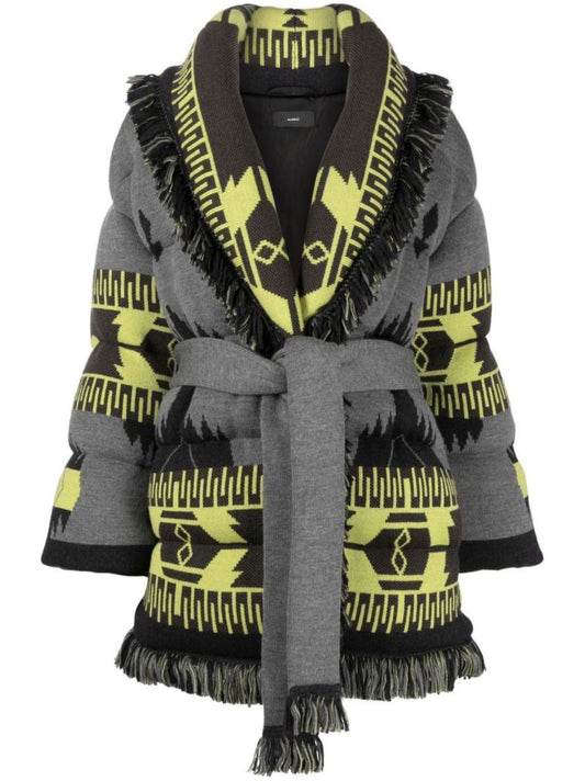 Grey Icon Jacquard Puffer Jacket
