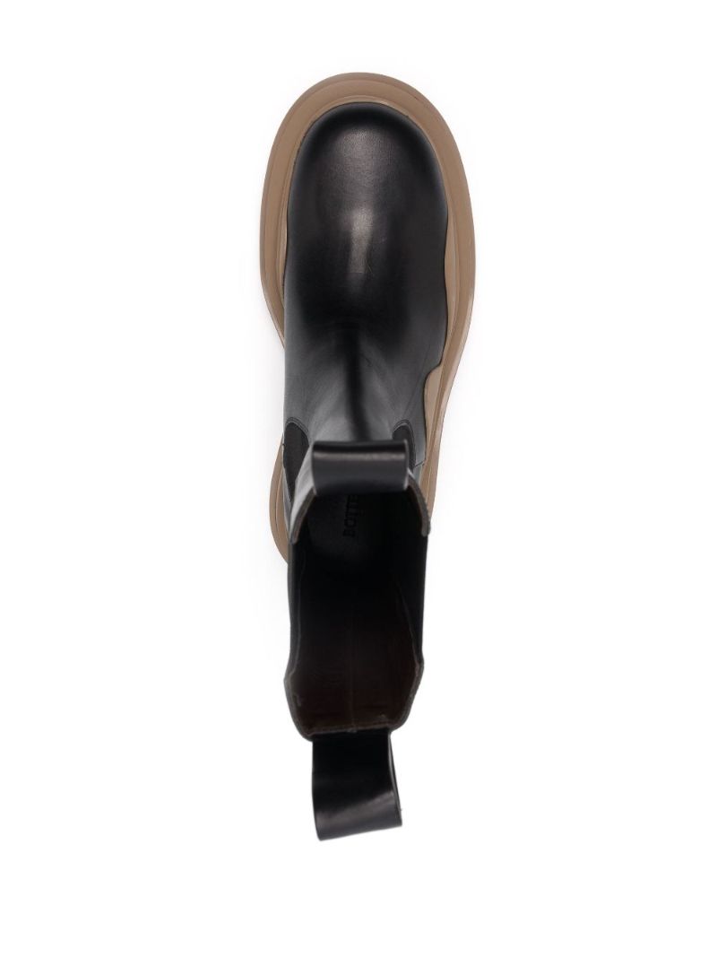 Black Tire Leather Chelsea Boots