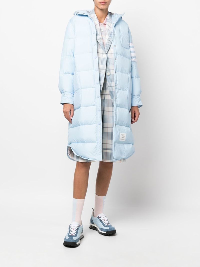 Blue 4-bar Stripe Padded Coat