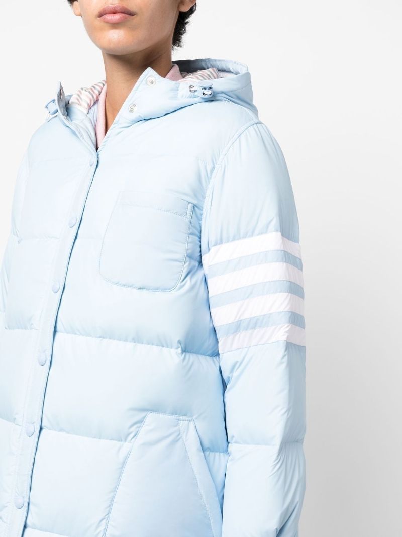 Blue 4-bar Stripe Padded Coat