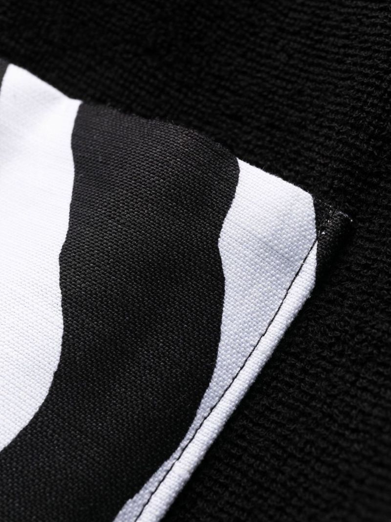 Black Zebra-print Cotton Robe