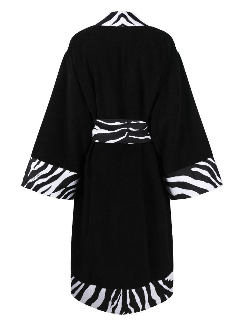 Black Zebra-print Cotton Robe