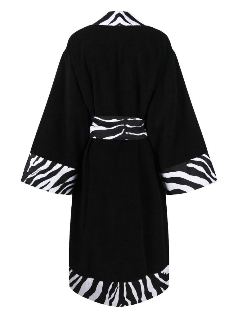 Black Zebra-print Cotton Robe