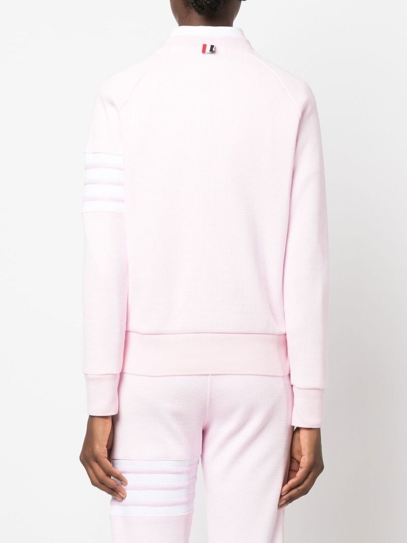 Pink 4-bar Stripe Cotton Sweater
