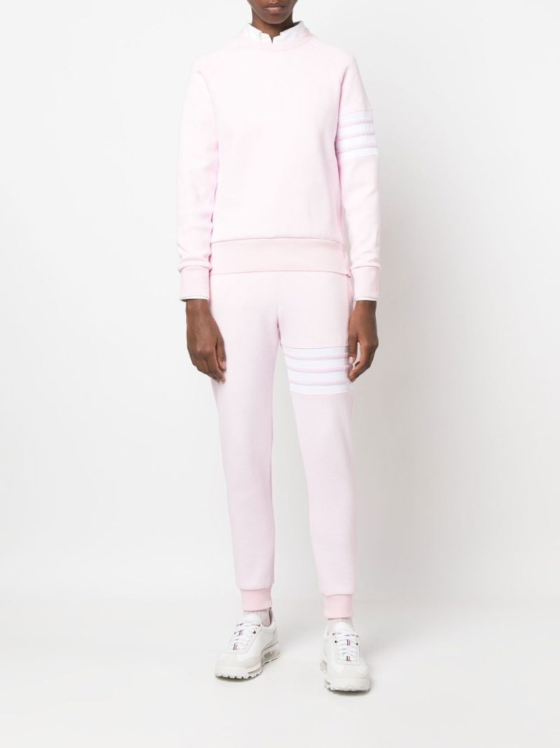 Pink 4-bar Stripe Cotton Sweater