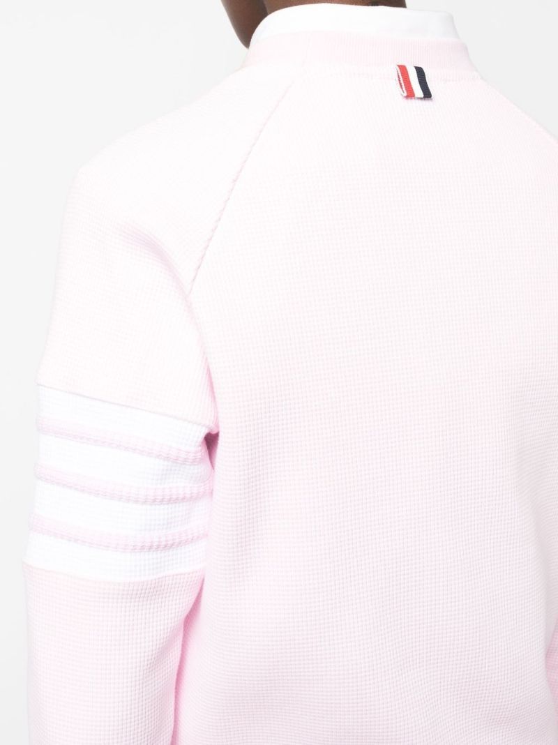 Pink 4-bar Stripe Cotton Sweater
