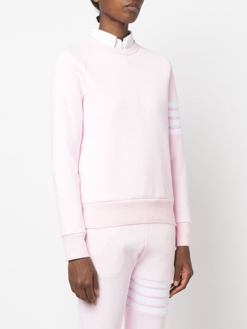 Pink 4-bar Stripe Cotton Sweater