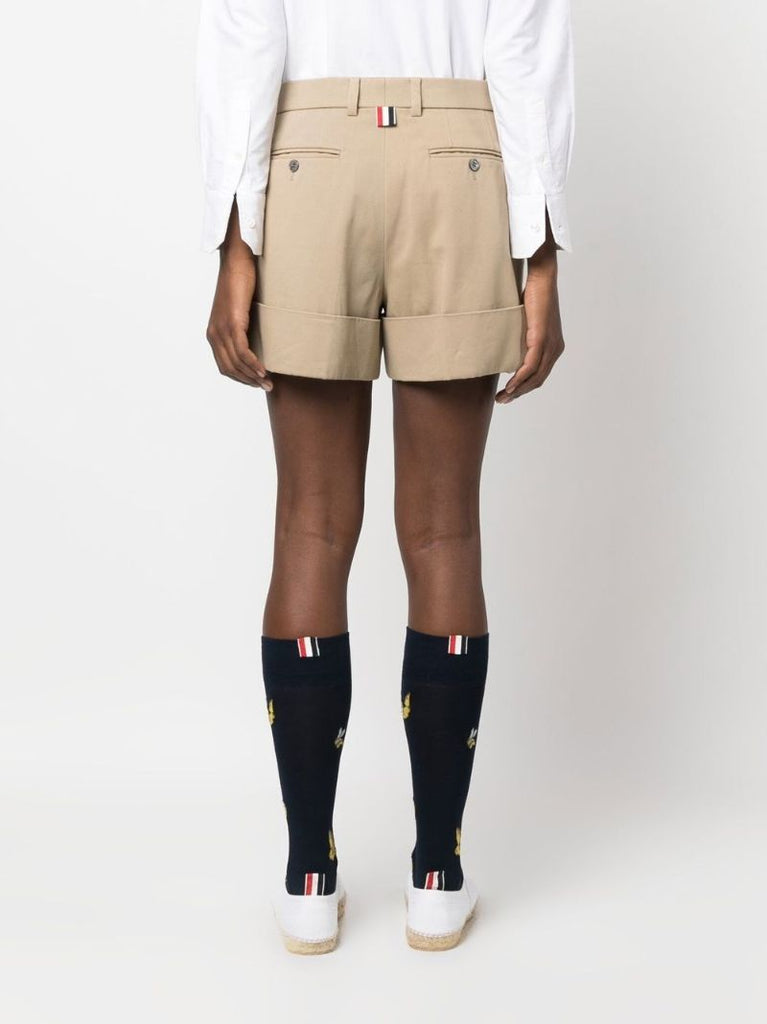 Neutral Tailored Cotton Shorts