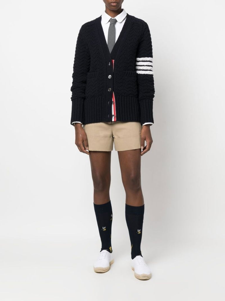 Neutral Tailored Cotton Shorts