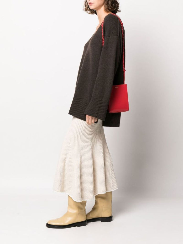 Red Tangle Small Leather Cross Body Bag