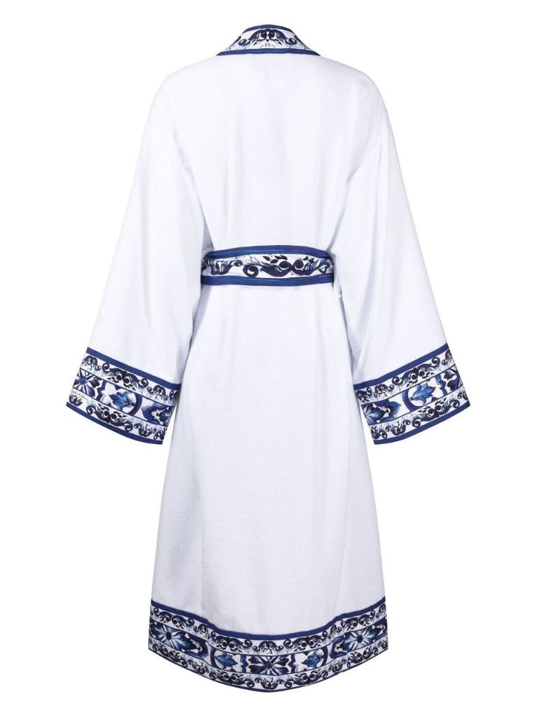 White Carretto Siciliano Cotton Robe