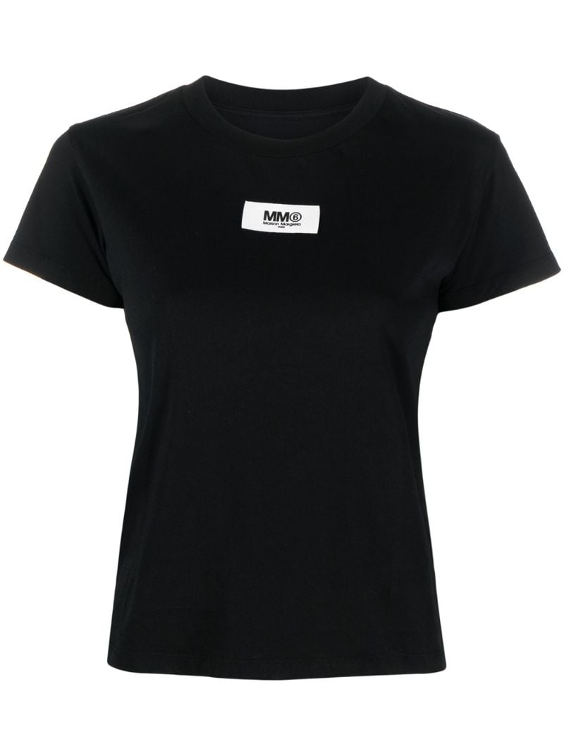Black Logo Print Cotton T-shirt