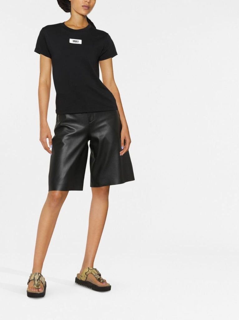 Black Logo Print Cotton T-shirt