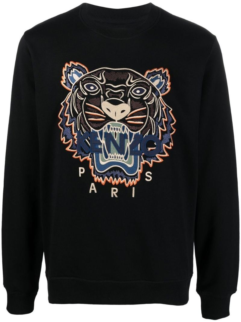 Black Tiger Embroidered Sweatshirt
