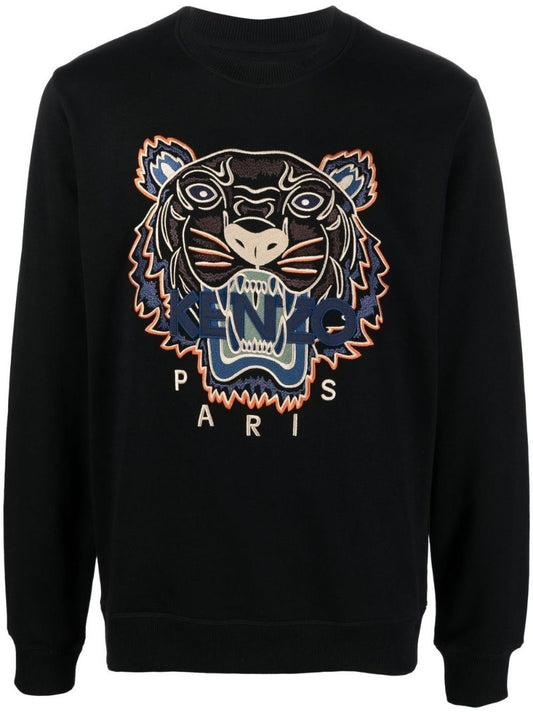 Black Tiger Embroidered Sweatshirt