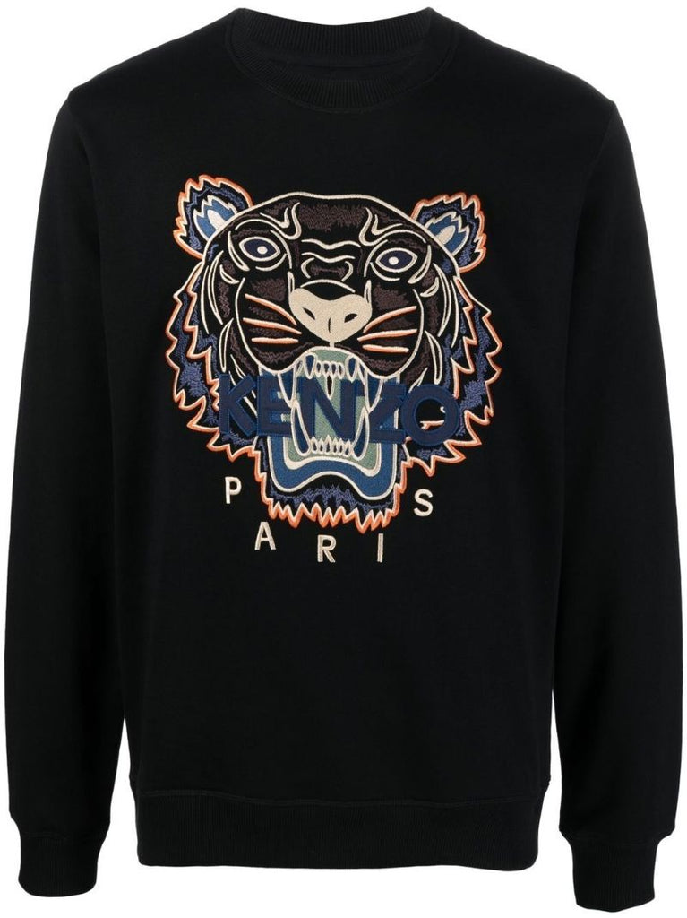 Black Tiger Embroidered Sweatshirt