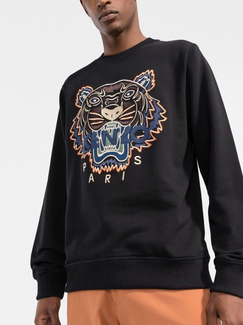 Black Tiger Embroidered Sweatshirt