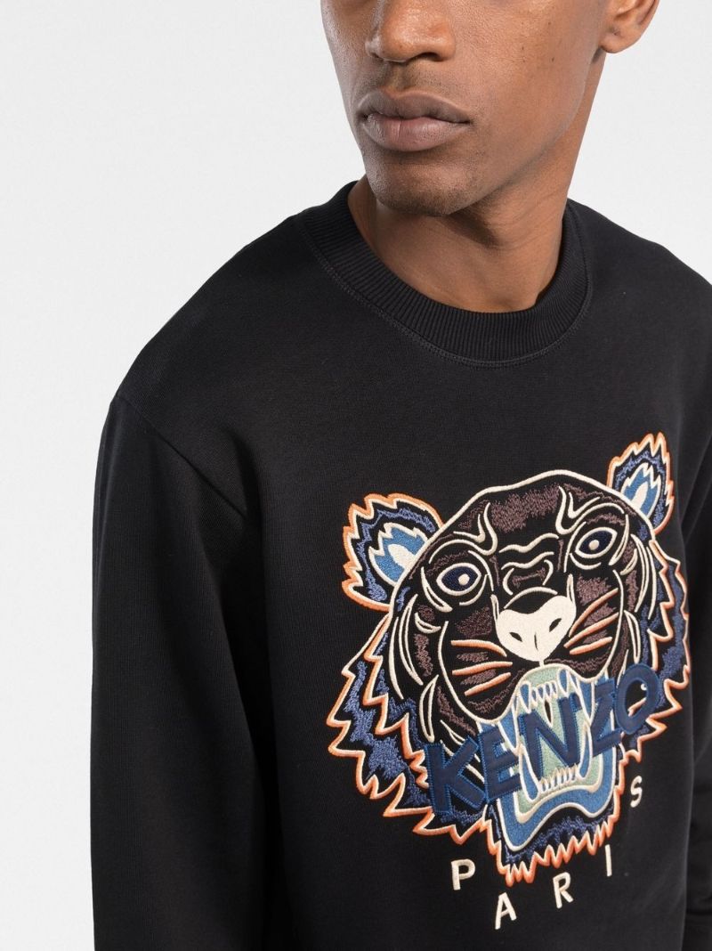 Black Tiger Embroidered Sweatshirt