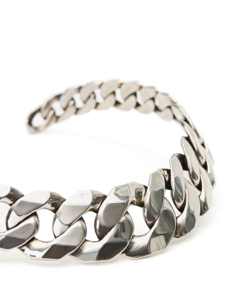Silver-tone Cuban Link Chain Necklace