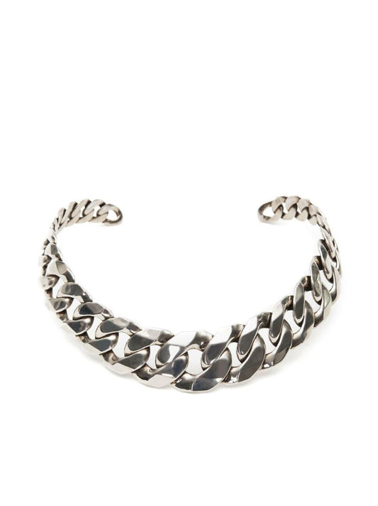 Silver-tone Cuban Link Chain Necklace