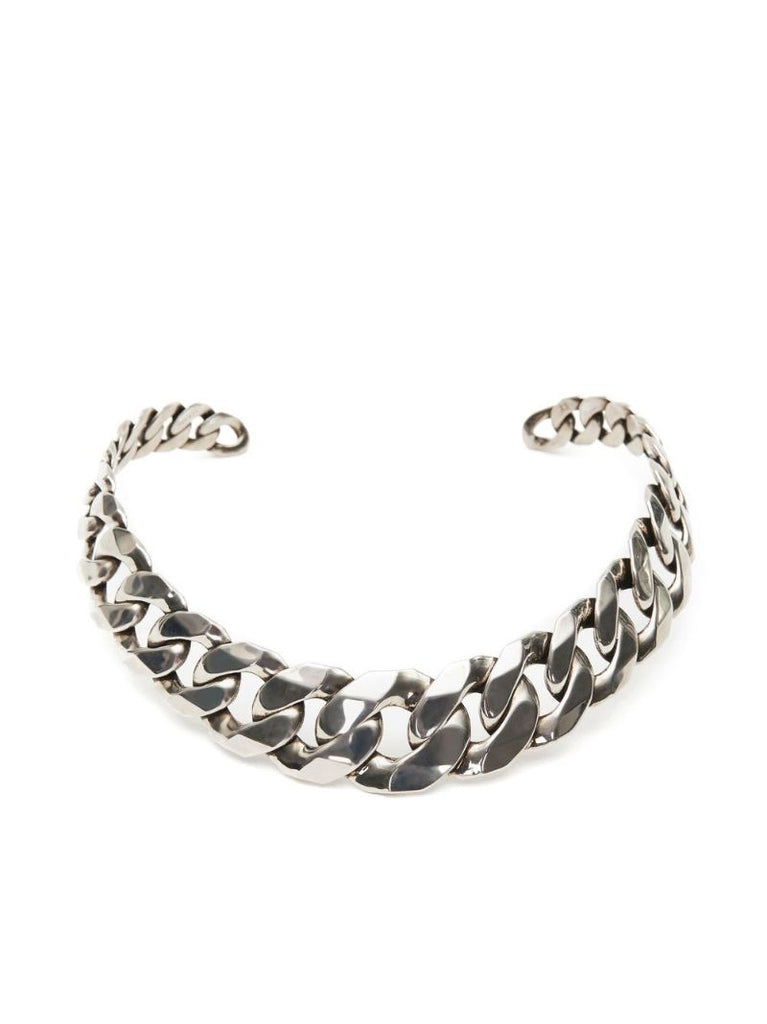 Silver-tone Cuban Link Chain Necklace