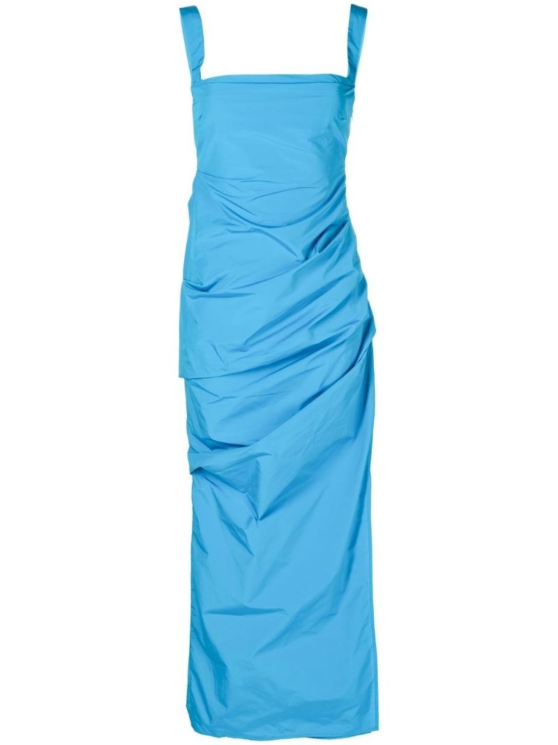Blue Raf Ruched Maxi Dress