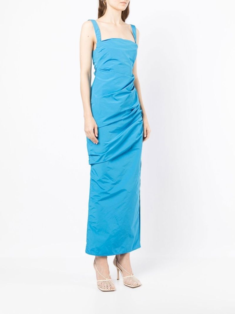 Blue Raf Ruched Maxi Dress