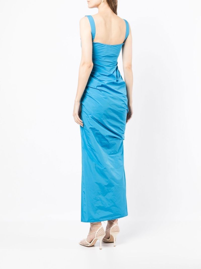 Blue Raf Ruched Maxi Dress