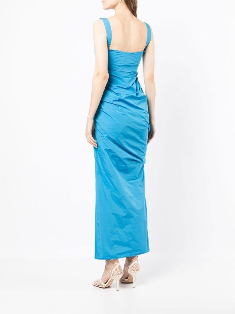 Blue Raf Ruched Maxi Dress