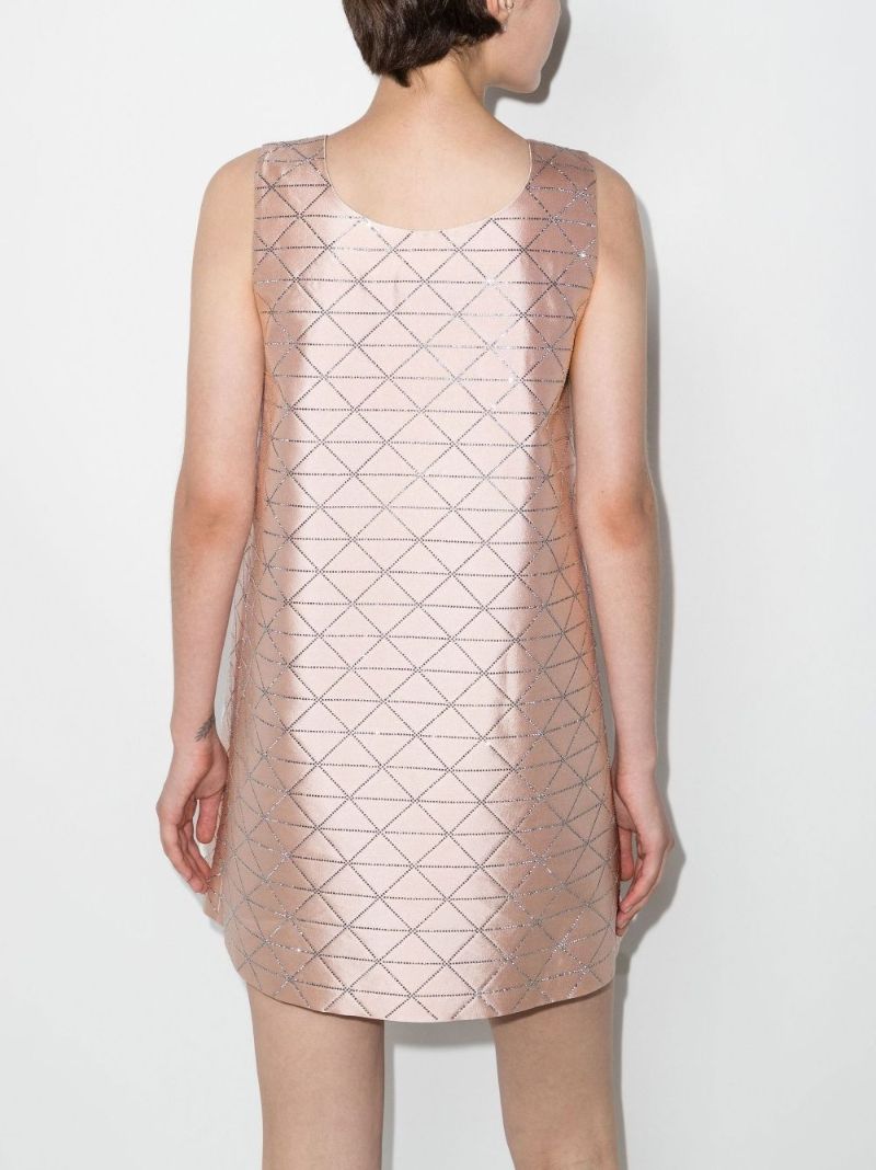 Pink Logo Plaque Mini Dress
